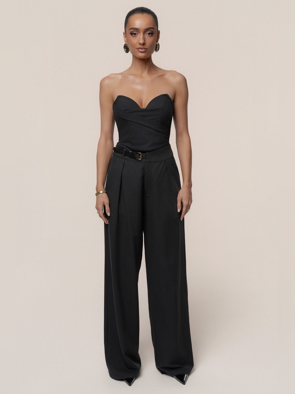 JLUXLABEL Black Everywhere Belted Trousers
